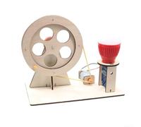 Hand Cranked Generator Kit Wooden DIY Science Experiment for Elementary School STEM Education Learning Electricity Physics Project