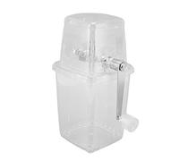 Hand Cranked Ice Crusher, Manual Ice Crusher for Home Kitchen, Clear Rustproof Stainless Steel Ice Shaver with Transparent Body for Party Drinks and Summer Beverages (Transparent)