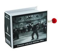 Hand-cranked Music Box/Musical Box Made of Illustrated Cardboard in The Shape of a Book with 18-Note Musical Mechanism - Je cherche après Titine - Modern Times (Daniderff/Charles Chaplin)