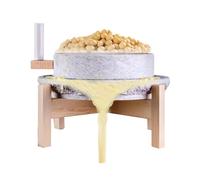 Hand Cranked Old Stone Mill,Small Handmade SOYA Bean Milk Grinding,Family Handmade Stone Mill Grinder,with Wooden Frame+coarse and Fine Adjustable Shaft,Infusion Fluent(25cm/9.8in)