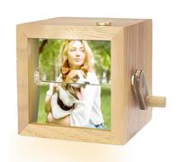 Hand-Cranked Photo Frame with Light - Personalized Flipbook with Custom Photos, Animated Gift for Dad, Mom, Christmas, Birthday, Father's Day