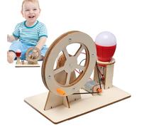 Hand Cranked Power Generator Toy - Wooden Engineering Kits Activity Toys, Portable Wooden Educational Model with Motor and Light Bulb Stem - Students Space Science Puzzle for Learning Planets