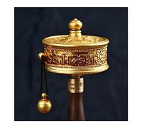 Hand Cranking Buddhist Prayer Wheel Tibetan Prayer Wheel Buddhist Prayer Wheel Copper Hand-Held Prayer Wheel With Tibetan Buddhist Six-Character Truth Premium Buddha Scriptures Tibetan Dharma Device P