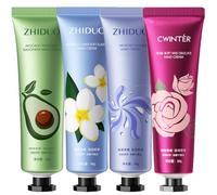 Hand Cream Gift Set, 4PCS Moisturizing Working Hand Cream for Very Dry Hands, Non-greasy Hydrating Fruit Flowers Flavour Multipack Hand Care Lotion for Women Girls (Rose, Avocado, Gardenia, Original)