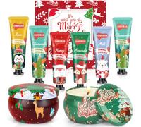 Hand Cream & Scented Candles Gift Set for Women, 6PCS Hand Moisturiser Fast-Absorbing & Moisturizing & 2PCS Soy Wax Aromatherapy Candles, Long Lasting Portable Travel Tin (B, one size)