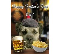 Hand Creations Border Terrier Father's Day Personalised Greeting Card A5 Dad Step-Dad Pub PC34, multi