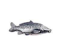 Hand Creations F36 Mirror Carp fish Pewter PENDENT on a REAL 925 sterling silver Necklace Handmade 20 inch chain