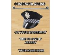 Hand Creations ON YOUR RETIREMENT Police offer codep1 personalised a5 greeting, multi