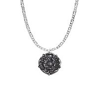 Hand Creations ww67 Tudor Rose Pewter PENDENT on a REAL 925 sterling silver Necklace Handmade 16 inch chain