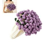 Hand-crocheted 3D rose knitted blanket, soft decorative lap throw with handmade lace, a romantic gift blanket, perfect for Valentine's Day, Mother's Day, birthdays, and Christmas (purple)