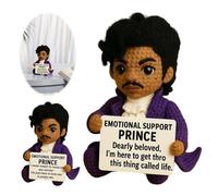 Hand-Crocheted Emotional Support Doll with Positive Affirmations - Cute & Soft Prince Design for Comfort, Encouragement & Decoration