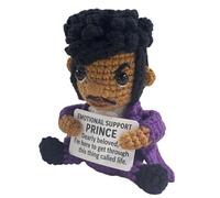 Hand-Crocheted Emotional Support Doll with Positive Affirmations - Cute & Soft Prince Design for Comfort, Encouragement & Decoration