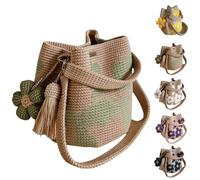 Hand-crocheted floral tote bag, perfect for summer beach days and everyday commuting. Bohemian style floral weaving, versatile for everyday wear.