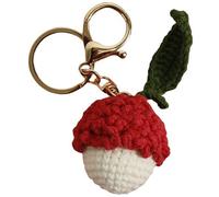 hand-Crocheted Fruit Keychain, Knitted Knitted Keychain, Nordic Style Gift, Mother's Day Gift for Best Friends, Birthday Gift, Car Key Charm (Lychee)
