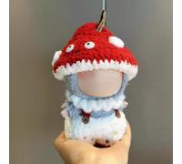 Hand-Crocheted Haute Couture Version, Labu Generation Three Generations 17cm Heart Macaron Vinyl face Change for (Mushroom)