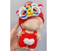 Hand-Crocheted Haute Couture Version, Labu Generation Three Generations 17cm Heart Macaron Vinyl face Change for (Lion Dance)