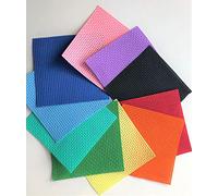 Hand Cut Coloured Binca Squares (Pack 10) 6 Count Cross Stitch Fabric 100% Cotton 15cm x 15cm Plus Stitch Pattern Sheet