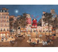 Hand-cut Wooden Puzzle - Le Moulin Rouge Et La Place Blanche, Fabienne Delacroix