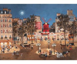Hand-cut Wooden Puzzle - Le Moulin Rouge Et La Place Blanche, Fabienne Delacroix