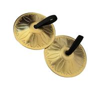 Hand Cymbals Finger Cymbals Musical Instrument Rhythm Beat Elastic Strap Lightweight Accessories 2inch Metal Zills(Yellow 2Pcs)
