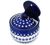 Hand-Decorated Polish Pottery Sugar Bowl, Height 17.4 cm/Volume 0.7 L in the decor 166 a