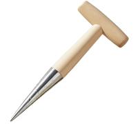 Hand Dibber, Stainless Steel Sow Dibbler with Wood Handle, Dibbler Tool for Planting Seeds & Bulbs, Wood Handle