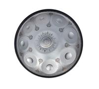 Hand Disc Drum 9 Tone D Minor Steel Tongue Drum, Handmade Music Drum, Suitable for Yoga Meditation Beginners,Silver