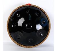 Hand Disc Drum Instrument, Hand Disc 9 Note D Minor Glucose Tone Steel Tongue Drummer Disc Yoga Meditation Beginner Instrument,Black