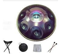 Hand Disc Drum Instrument, Hand Disc 9 Note D Minor Glucose Tone Steel Tongue Drummer Disc Yoga Meditation Beginner Instrument,Purple