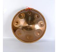 Hand Disc Drum Instrument, Hand Disc 9 Note D Minor Glucose Tone Steel Tongue Drummer Disc Yoga Meditation Beginner Instrument,Gold
