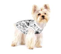 Hand Draw Cow And Milk,Cotton Sleeveless Pet T-Shirt Soft Stretchy Puppy Breathable Vest,S