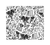 Hand Draw Cow And Milk, Dish Drying Mats, Absorbent Dish Drainer Mat For Kitchen Counter Sink Mat Drying Pad 41X46 CM