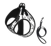 Hand Draw Cow And Milk,Pet Harness,Adjustable Reflective Dog Harness,Pet Leash Vest,M