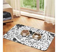 Hand Draw Cow And Milk,Waterproof Pet Feeding Mat,PU Leather Placemats for Cat Dog Water Bowl,Food Mats,30x45cm