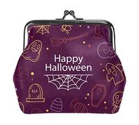 Hand Draw Halloween Doodle Coin Purse Wallet Bag Change Pouch Gifts for Women Kids Girls Key Holder
