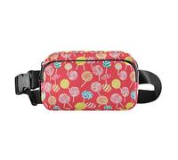 Hand Drawing Camouflage Wavy Multipurpose Waist Pack Crossbody Bag with Adjustable Strap for Travel Shopping Running, Colorful Sweet Lollipop Candy, One Size