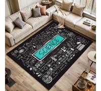 Hand drawn about Mathematics chalkboard world SCIENCE Area Rugs Living Room Large 120x170 cm Washable Vintage Soft Rug Modern Non Slip Floor Carpet Mat for Bedroom Kitchen Dining Room