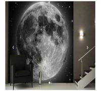 Hand Drawn Abstract Art Moon Stars Night Sky 3D Wallpaper Premium Textured Silk Study Dining Living Room Bedroom Sofa TV Wall Easy Install-430cm×300cm