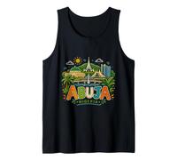 Hand Drawn Abuja Nigeria Travel Souvenir Landmark Gift Tank Top