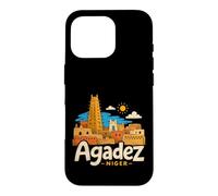 Hand Drawn Agadez Niger Travel Souvenir Landmark Gift Case for iPhone 16 Pro