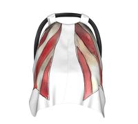 Hand-Drawn American Flag Bow Baby Car Seat Cover Soft Baby Nursing Cover Infant Carseat Stroller Cover for Girls and Boys