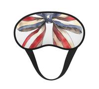 Hand-Drawn American Flag Bow Blackout Sleep Mask - Soft Adjustable Eye Mask for Full Light Blocking, Deep Sleep, Travel & Relaxation