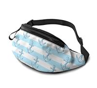 Hand Drawn Anchors Casual Fanny Waist Pack Bag Adjustable Lightweight Sport Belt Waist Bag for Sports Running Hiking Biking Walking