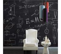 Hand Drawn Art Cartoon Blackboard Math Hourglass 3D Wallpaper Premium Textured Silk Study Dining Living Room Bedroom Sofa TV Wall Easy Install-400cm×280cm
