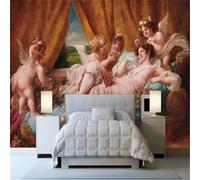 Hand Drawn Art Retro Little Angel People Beautiful 3D Wallpaper Premium Textured Silk Study Dining Living Room Bedroom Sofa TV Wall Easy Install-250cm×170cm