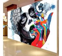 Hand Drawn Art Street Colour Graffiti Beauty 3D Wallpaper Silky Texture Home Study Office Grey Dining Room Sofa Bedroom Living Room TV Backdrop-350cm×256cm