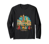 Hand Drawn Asmara Eritrea Travel Souvenir Landmark Gift Long Sleeve T-Shirt