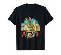 Hand Drawn Asmara Eritrea Travel Souvenir Landmark Gift T-Shirt