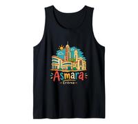 Hand Drawn Asmara Eritrea Travel Souvenir Landmark Gift Tank Top