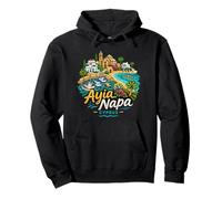 Hand Drawn Ayia Napa Cyprus Travel Souvenir Landmark Gift Pullover Hoodie